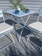 Hartman Duck Egg Blue Urban Folding Garden Bistro Set - Image 4 of 6