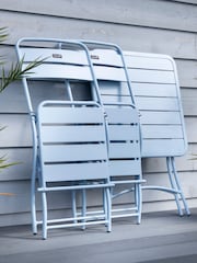 Hartman Duck Egg Blue Urban Folding Garden Bistro Set - Image 6 of 6