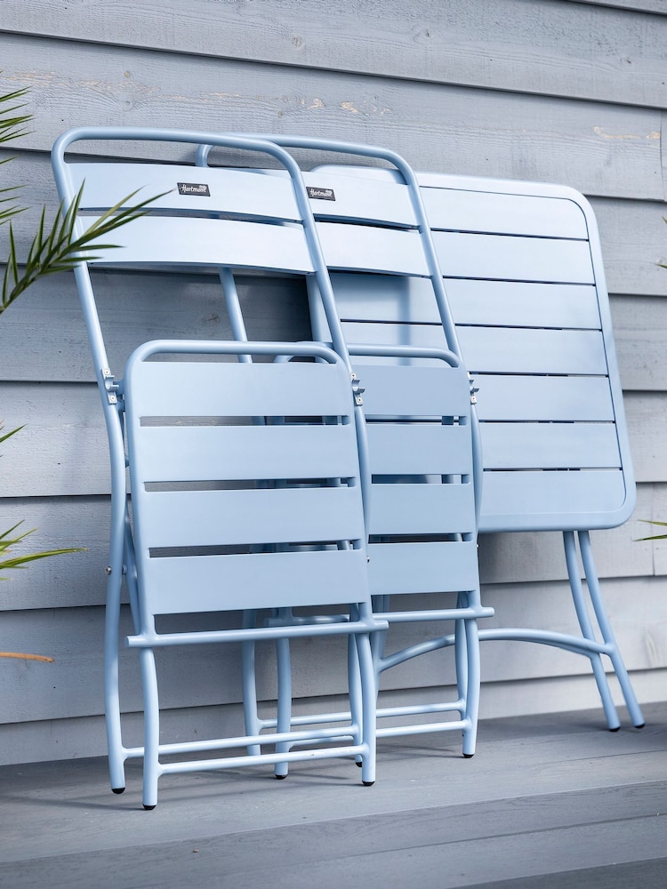 Hartman Duck Egg Blue Urban Folding Garden Bistro Set - Image 6 of 6