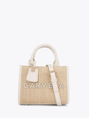 Carvela Cream Frame Raffia Micro Bag - Image 1 of 4