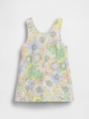 Gap Multi Floral Floral Denim Pinafore Dress (6mths-5yrs) - Image 3 of 4