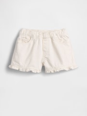 Gap White Denim Stride Pull On Ruffle Shorts (6mths-5yrs) - Image 2 of 4