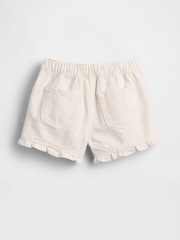Gap White Denim Stride Pull On Ruffle Shorts (6mths-5yrs) - Image 3 of 4
