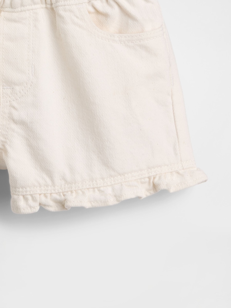 Gap White Denim Stride Pull On Ruffle Shorts (6mths-5yrs) - Image 4 of 4