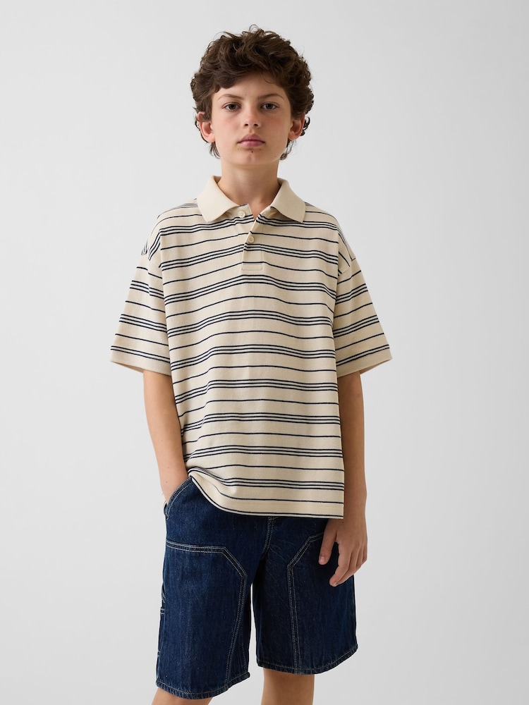 Gap Brown Relaxed Pique Polo Shirt (4-13yrs) - Image 1 of 3