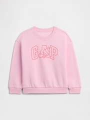 Gap Pink Logo Relaxed Crew Neck Sweatshirt (6mths-5yrs) (6mths-5yrs) - Image 1 of 3