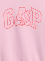 Gap Pink Logo Relaxed Crew Neck Sweatshirt (6mths-5yrs) (6mths-5yrs) - Image 3 of 3