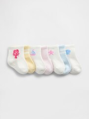 Gap Multi Beachy Quarter Crew Socks 7-Pack - Image 1 of 1