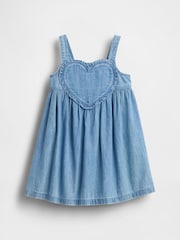 Gap Medium Wash Denim Heart Vest Dress (6mths-5yrs) - Image 2 of 4