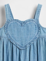 Gap Medium Wash Denim Heart Vest Dress (6mths-5yrs) - Image 4 of 4