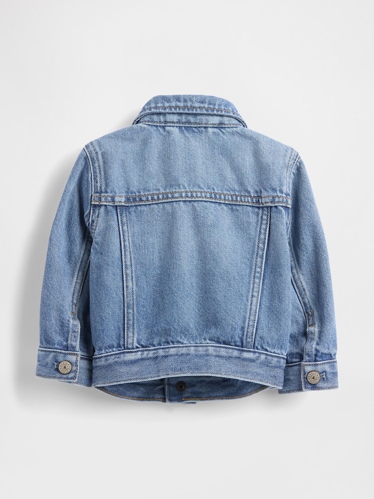 Gap Medium Wash UltraSoft Icon Denim Jacket (0-24mths) - Image 2 of 4 Gap Medium Wash UltraSoft Icon Denim Jacket (0-24mths) - Image 2 of 4