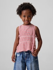 Gap Red Stripe Crinkle Knit Bow Sleeveless Top (6mths-5yrs) - Image 1 of 4