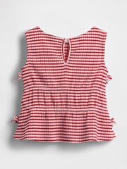 Gap Red Stripe Crinkle Knit Bow Sleeveless Top (6mths-5yrs) - Image 3 of 4