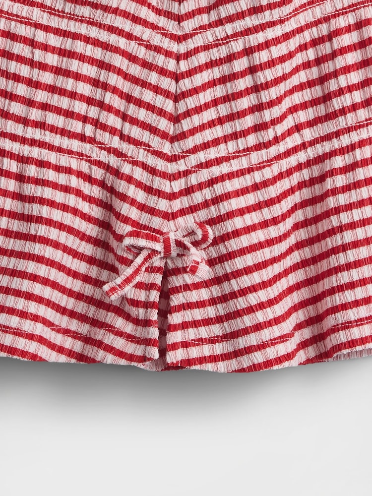 Gap Red Stripe Crinkle Knit Bow Sleeveless Top (6mths-5yrs) - Image 4 of 4