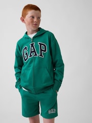Gap Green Relaxed Logo French Terry Zip Hoodie (4-13yrs) - Image 1 of 5
