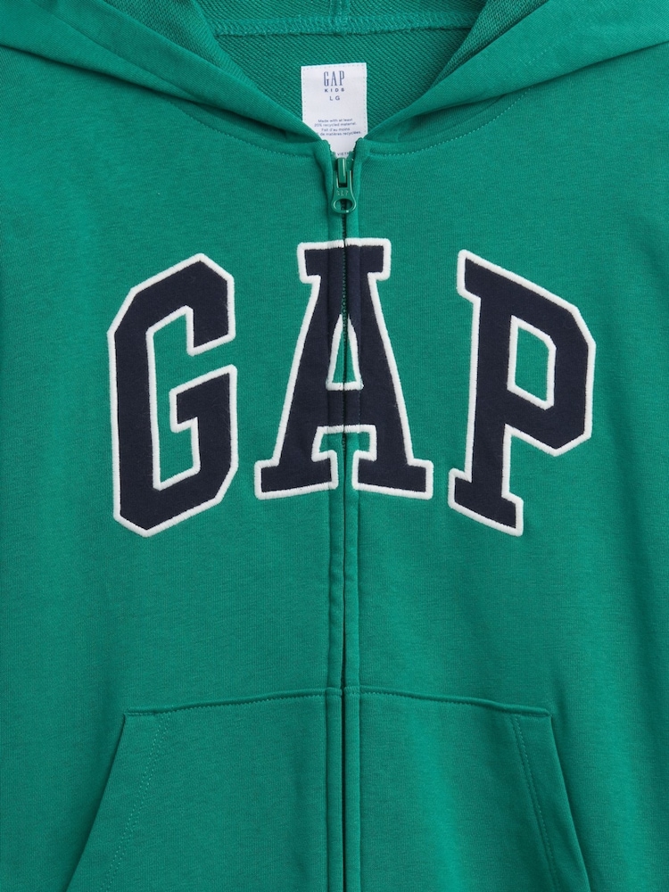 Gap Green Relaxed Logo French Terry Zip Hoodie (4-13yrs) - Image 5 of 5