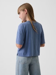 Gap Blue Oversized Graphic Short Sleeve T-Shirt (4-13yrs) - Image 2 of 2