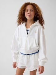 Gap White VintageSoft Terry Wedge Zip Hoodie (4-13yrs) - Image 1 of 5