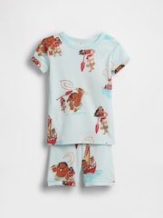 Gap Blue Moana Disney Brushed Cotton Pyjamas Short Set (6mths-5yrs) - Image 1 of 2