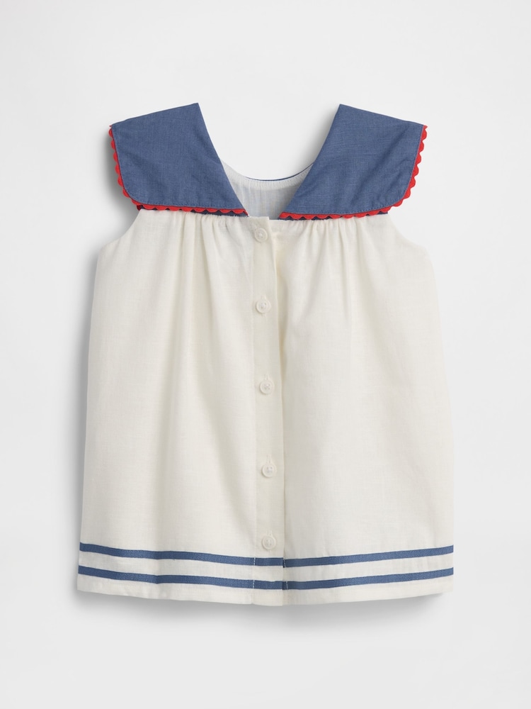 Gap Linen-Cotton Sailor Dress (0-24mths) - Bild 1 von 3