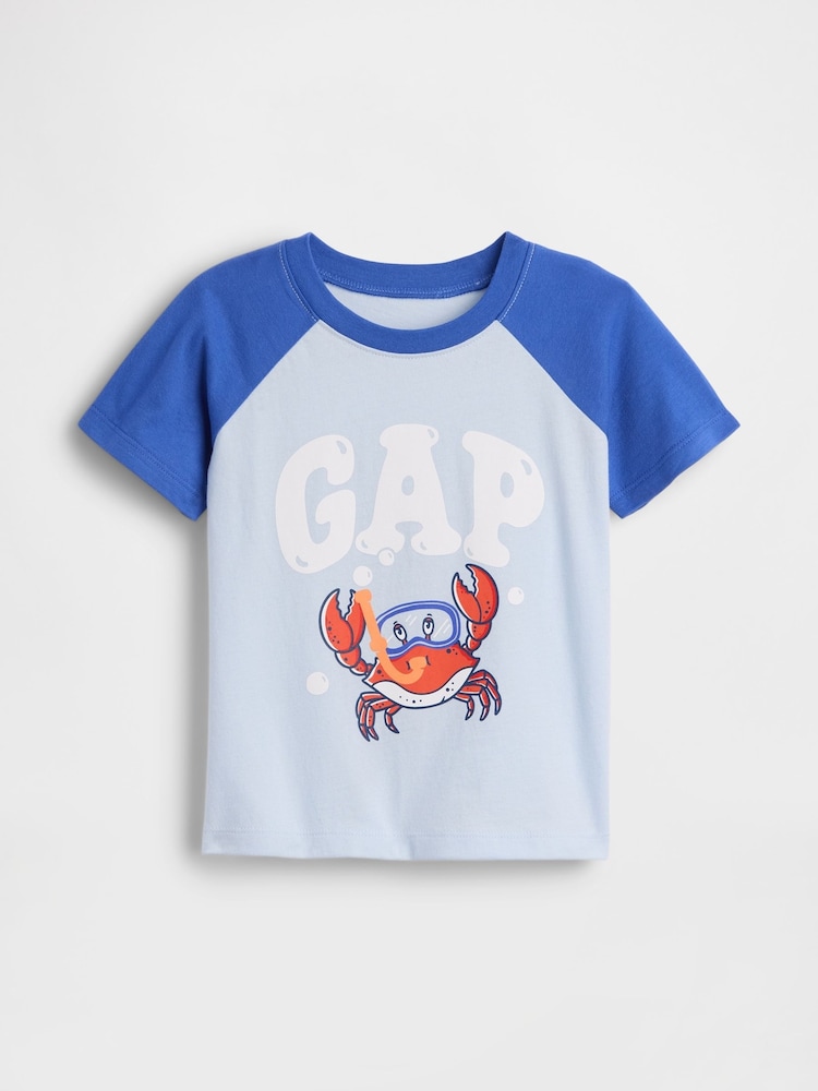 Gap Light Blue Colourblock Graphic T-Shirt (6mths-5yrs) (6mths-5yrs) - Image 1 of 3