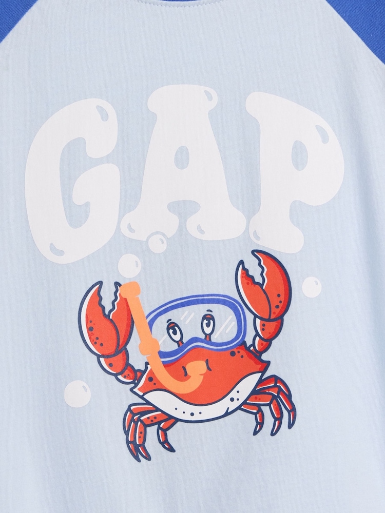 Gap Light Blue Colourblock Graphic T-Shirt (6mths-5yrs) (6mths-5yrs) - Image 3 of 3