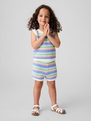 Gap Multi Stripe Crochet Pull On Shorts (6mths-5yrs) - Image 1 of 4