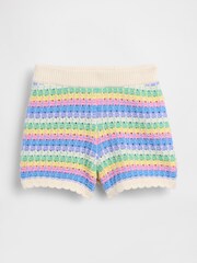Gap Multi Stripe Crochet Pull On Shorts (6mths-5yrs) - Image 2 of 4