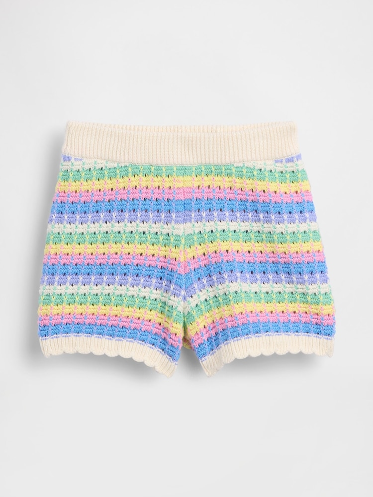Gap Multi Stripe Crochet Pull On Shorts (6mths-5yrs) - Image 2 of 4
