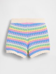 Gap Multi Stripe Crochet Pull On Shorts (6mths-5yrs) - Image 3 of 4