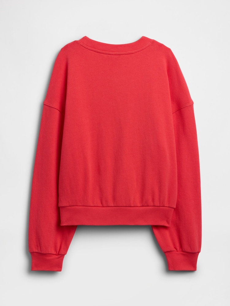 Gap Red Oversized Wedge French Terry Sweatshirt (4-13yrs) (4-13yrs) - Image 2 of 3