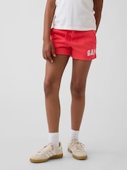Gap Coral Pink Logo Pull On French Terry Shorts (4-13yrs) - Image 1 of 5