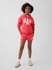 Gap Coral Pink Logo Pull On French Terry Shorts (4-13yrs) - Image 3 of 5