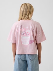 Gap Pink Hello Kitty Oversized Graphic Short Sleeve T-Shirt (4-13yrs) - Image 2 of 5