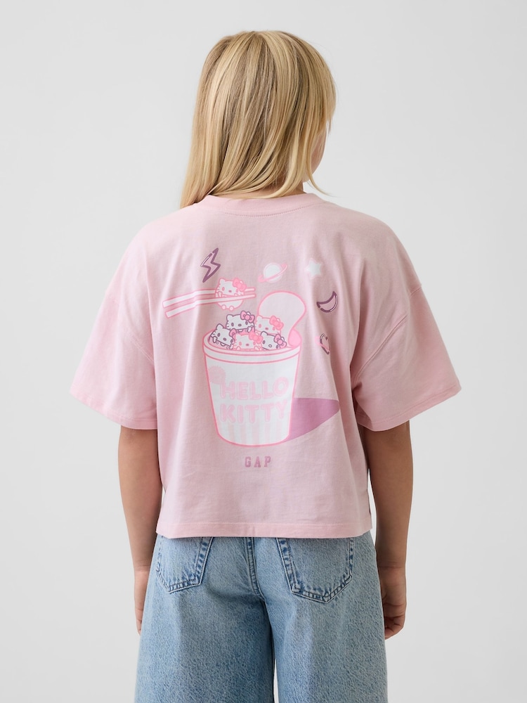 Gap Pink Hello Kitty Oversized Graphic Short Sleeve T-Shirt (4-13yrs) - Image 2 of 5