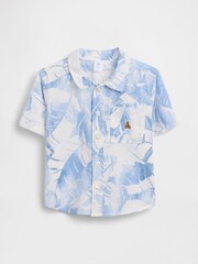 Gap Blue Linen-Cotton Short Sleeve Shirt (6mths-5yrs) - Image 2 of 4