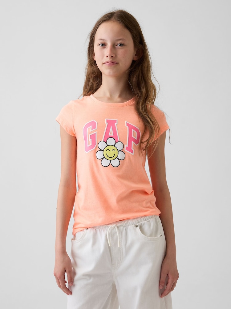 Gap Orange Short Sleeve Logo T-Shirt (4-13yrs) (4-13yrs) - Image 1 of 4