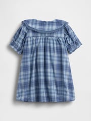Gap Blue Check Ruffle Collar Dress (0-24mths) - Image 3 of 4
