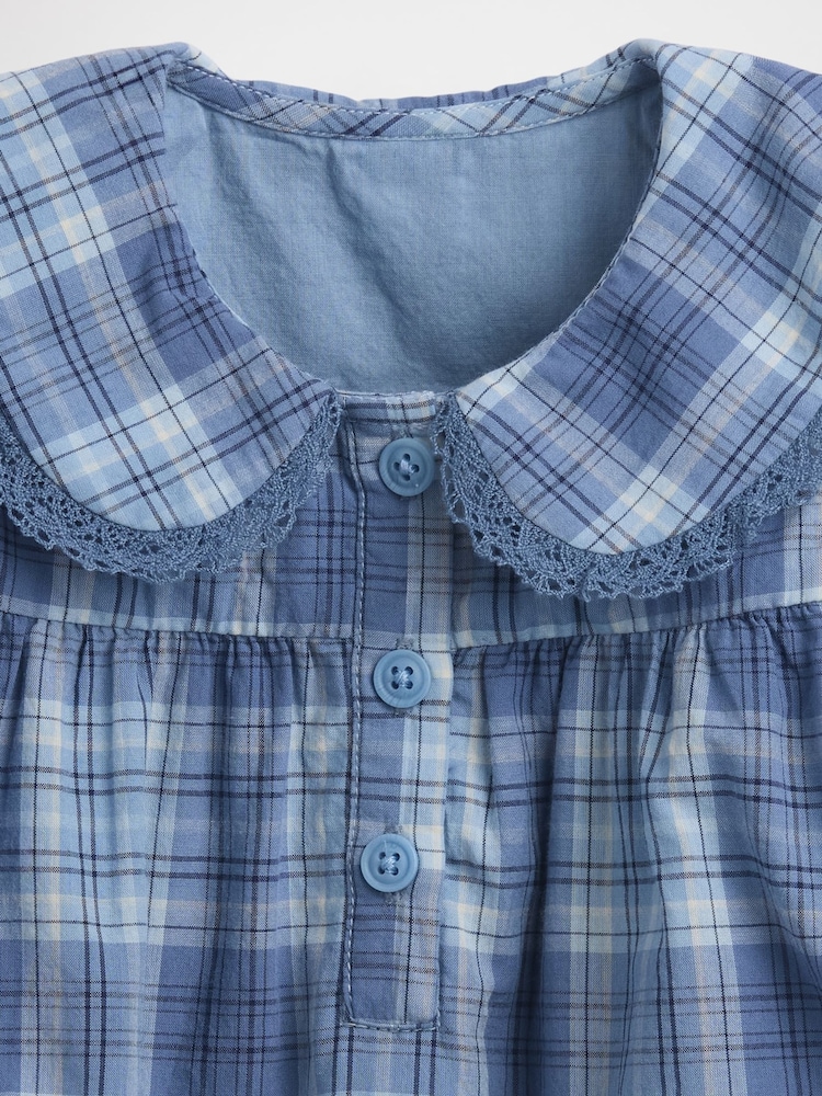 Gap Blue Check Ruffle Collar Dress (0-24mths) - Image 4 of 4