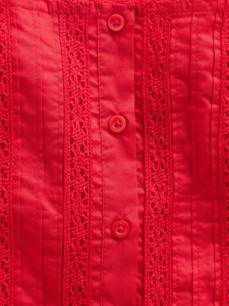 Gap Red Flutter-Sleeve Lace-Trim Dress (4-13yrs) - Image 4 of 4