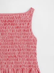 Gap Red Gingham Smocked Poplin Dress (4-13yrs) - Image 3 of 3