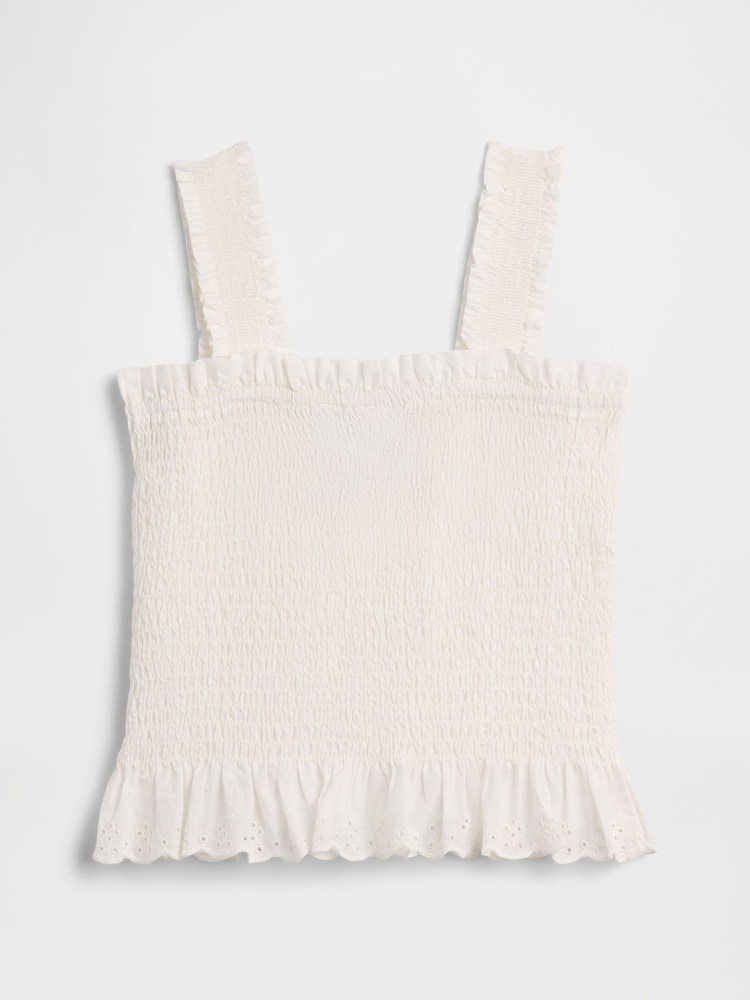 Gap White Smocked Peplum Top (4-13yrs) - Image 1 of 3