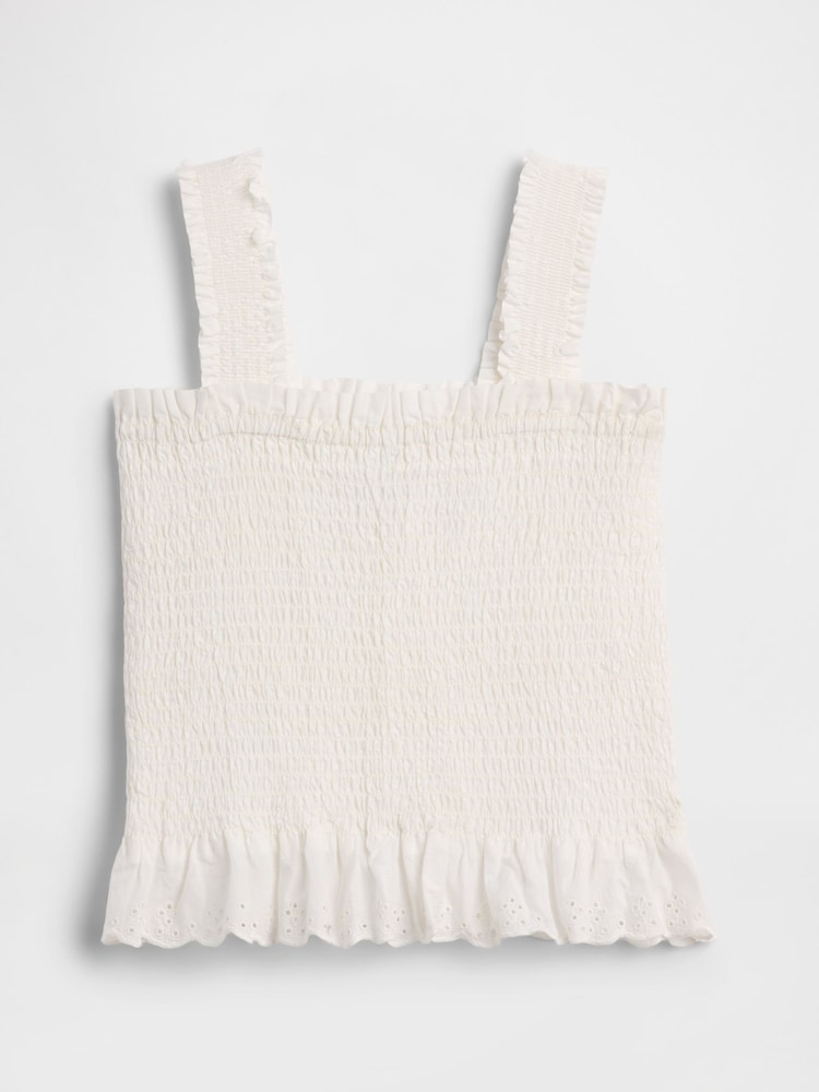 Gap White Smocked Peplum Top (4-13yrs) - Image 2 of 3