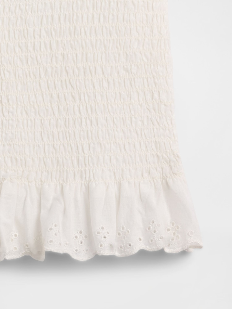 Gap White Smocked Peplum Top (4-13yrs) - Image 3 of 3