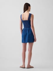 Gap Blue Pintuck Drop-Waist Mini Dress - Image 2 of 4