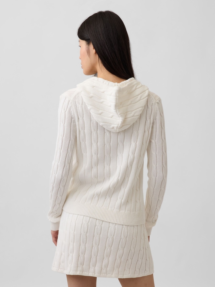Gap Cream Cable-Knit Zip Cardigan - Image 2 of 4