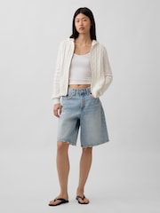 Gap Cream Cable-Knit Zip Cardigan - Image 3 of 4