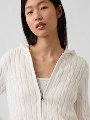 Gap Cream Cable-Knit Zip Cardigan - Image 4 of 4