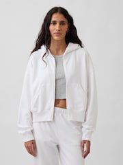 Gap White VintageSoft Terry Zip Hoodie - Image 1 of 4