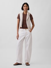 Gap Brown Pointelle Crew Neck Short Sleeve T-Shirt - Image 3 of 4